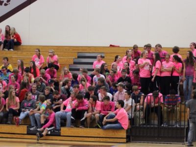 Fox Valley Lutheran HS student cheering section.