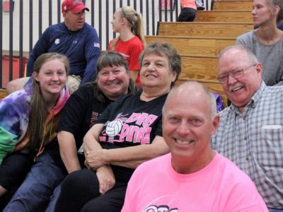 Members of the Jungwirth family celebrate together.  Bonnie is a survivor. (Mom/Grandma)
